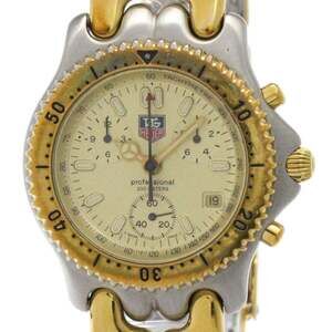 TAG HEUER Sel Chronograph Gold Plated Steel Watch CG1121Polished